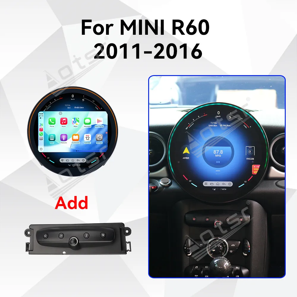 

11,8-дюймовая автомобильная магнитола на Android 13 для MINI R60 2011-2016, аксессуары для авто, беспроводной CarPlay, навигация, мультимедийный плеер, автозапчасти