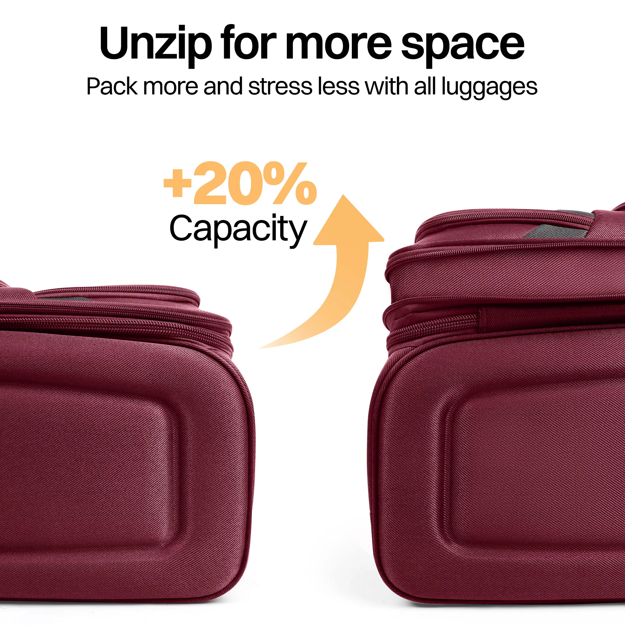 مجموعة أمتعة سوفتسايد قابلة للتوسيع مكونة من 3 قطع حقيبة مستقيمة سبينر سوفتشيل خفيفة الوزن طقم سفر 20 بوصة 24 بوصة 28 بوصة #5