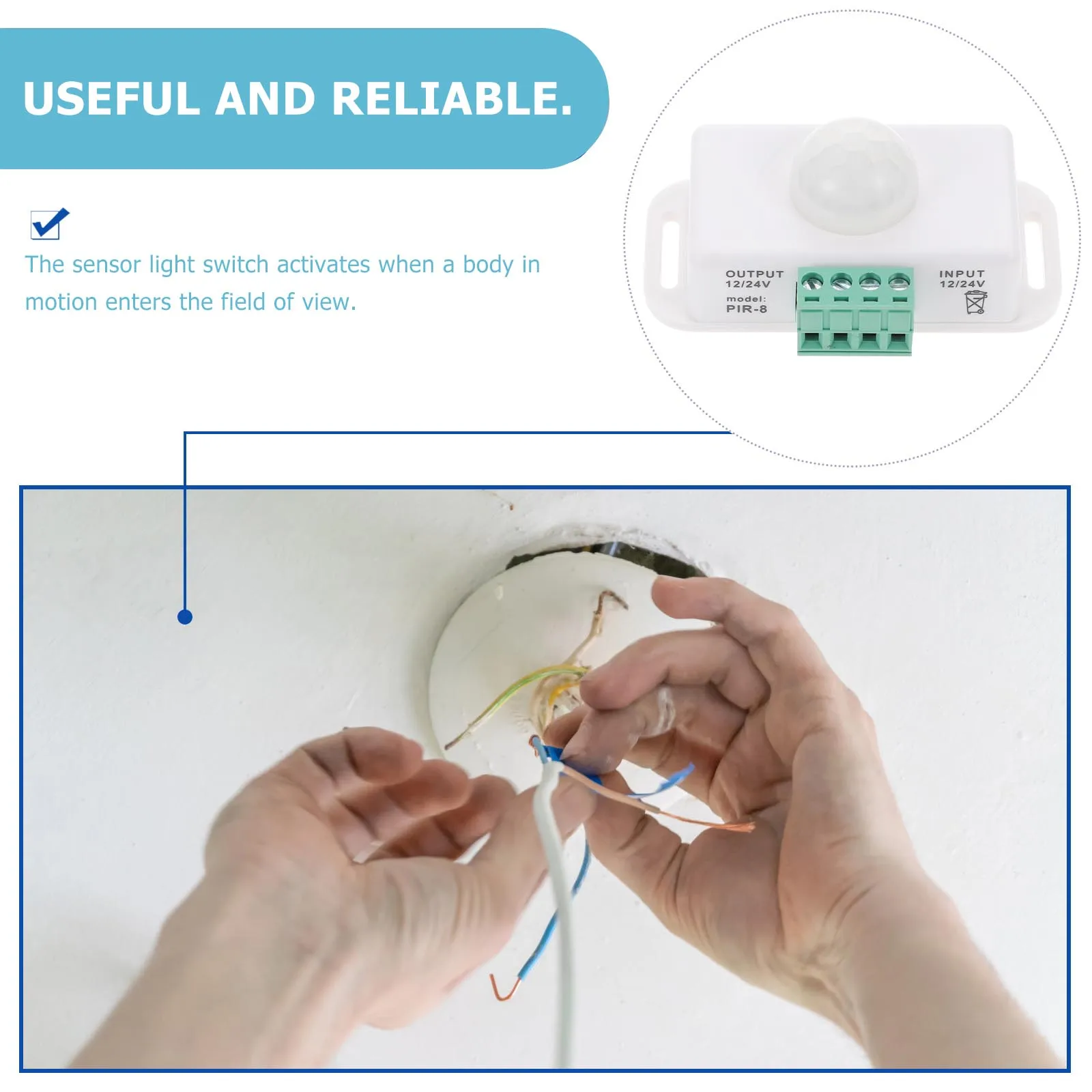 

Human Sensor Strip Intelligent White ABS Material Infrared Detection Night Light