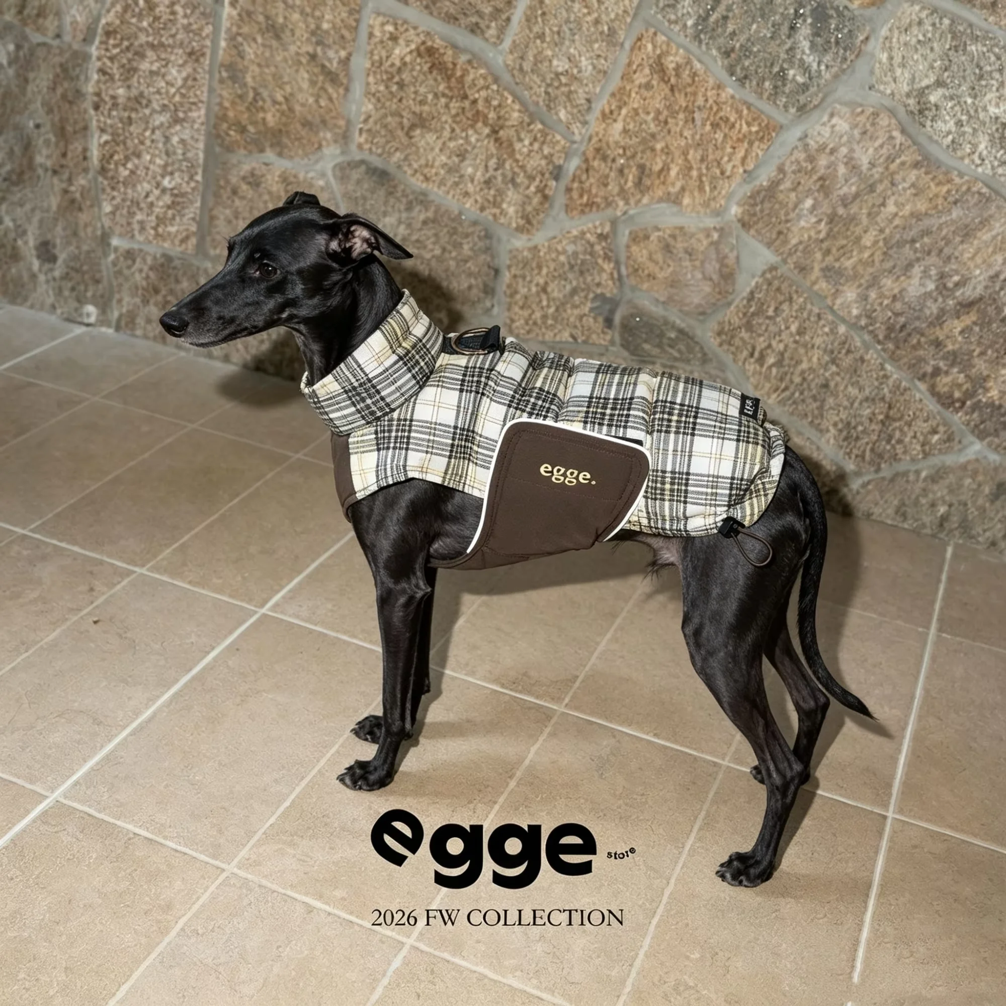 Gelaagd geruit vest van 90% witte eendendons met antistatische fleecevoering voor Italiaanse windhond, whippet en schnauzer, warme winterkleding voor huisdieren
