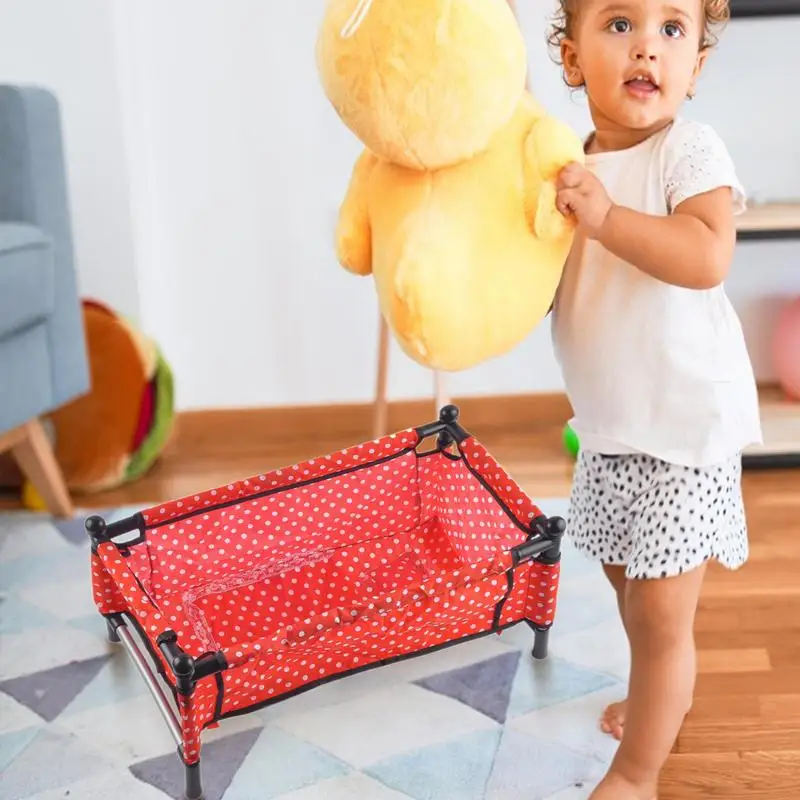 Set di passeggino per bambole per bambini Set da gioco per bambole con carrozzina per bambole Culla per bambole Passeggino Seggiolone Vassoio per alimentazione Accessori per passeggino per bambole