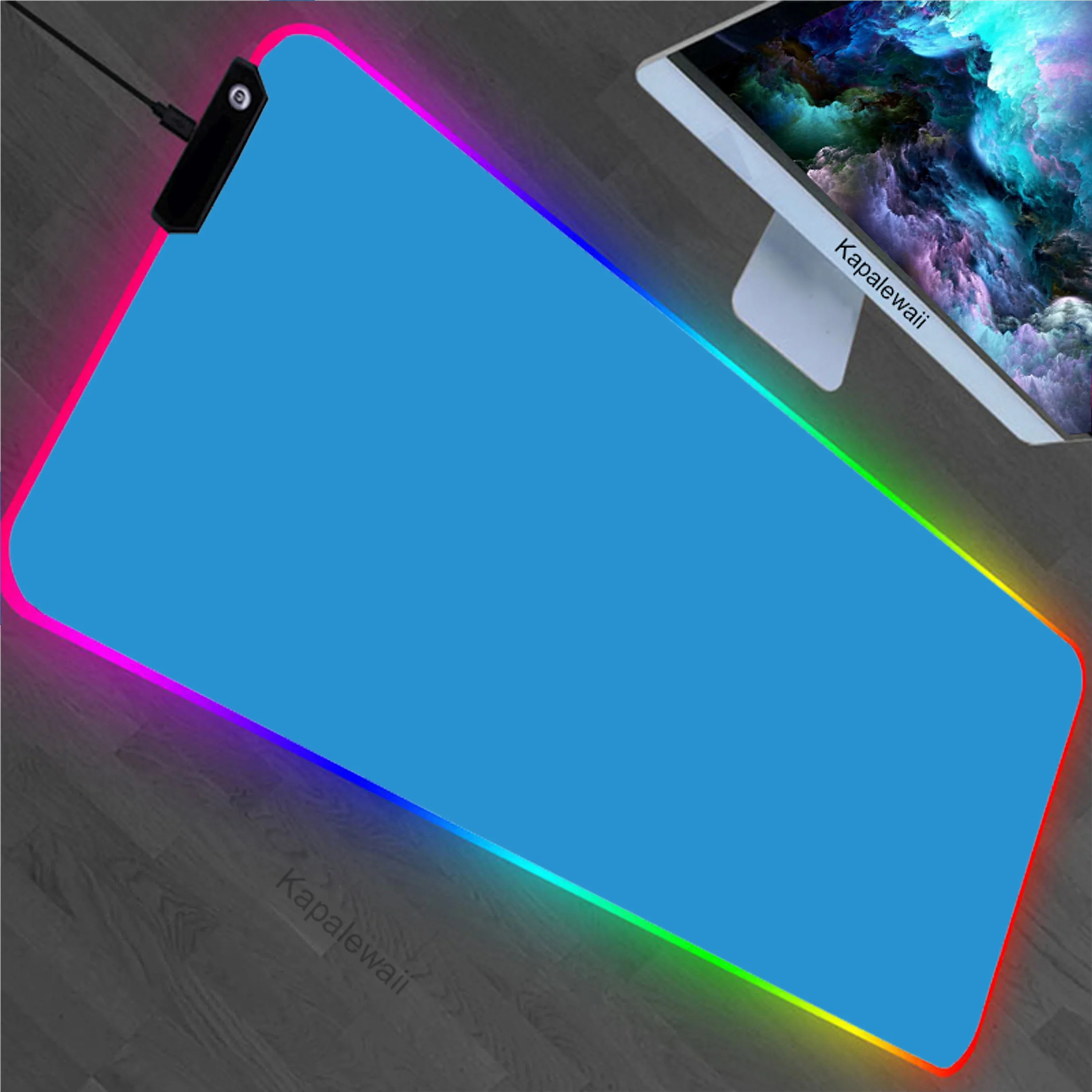 

Pure Color Blue RGB Pc Game Mousepad Locking Edge Large Mouse Pad XXL Gamer Mouse Mat Office Table Carpet Gaming Mats 900x400mm