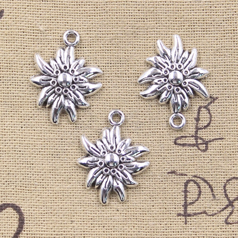 20 Stück Charms Blume Sonnenblume 25x19mm Tibetsilber Farbe Anhänger Antik Schmuckherstellung DIY Handarbeit Handwerk