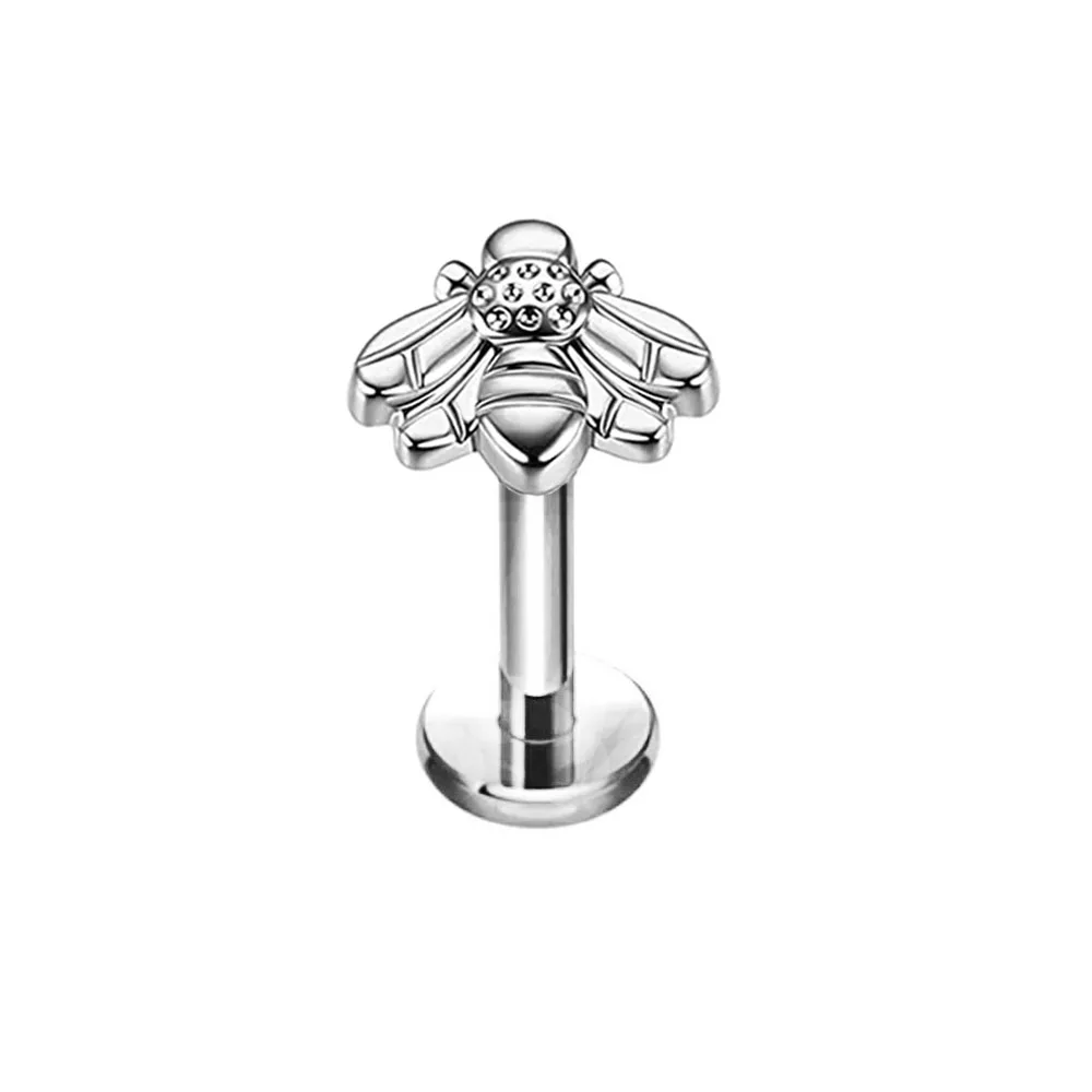 Titanium Snake Bee Drop Butterfly Labret Piercing Earring