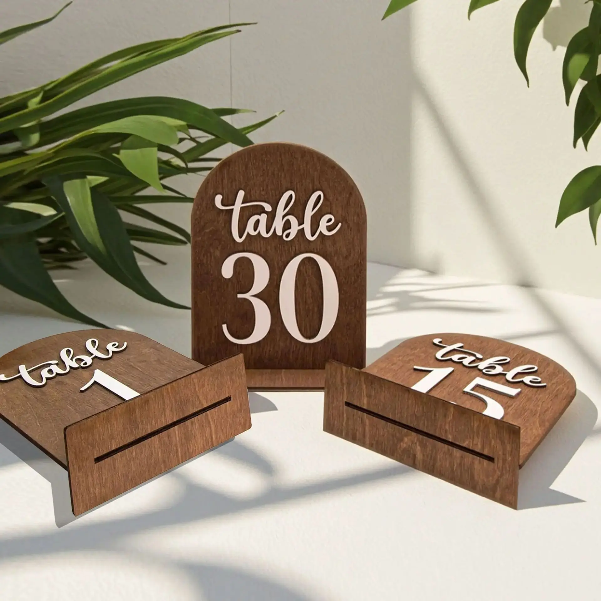 

Wooden Table Number Signs, 3D Double Sided Table Numbers, Seat number plate, Restaurant Event Decor, Garden Wedding Party Decors