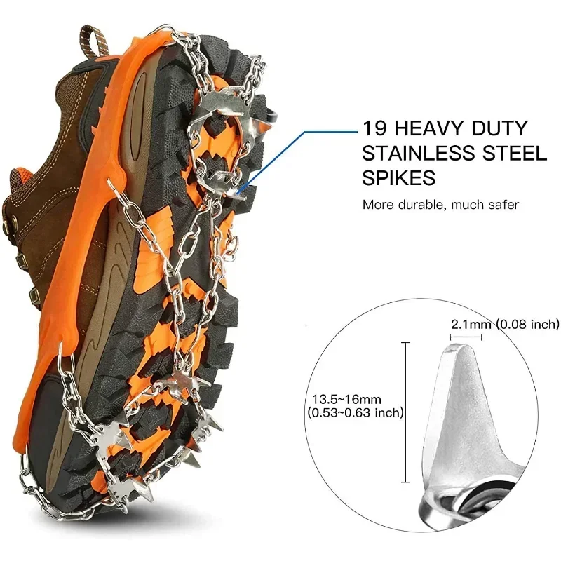 8 Teeth Steel Ice Gripper Spike for Shoes Anti Slip Climbing Snow Spikes Crampons Cleats Chain Claws Grips Boots Cover