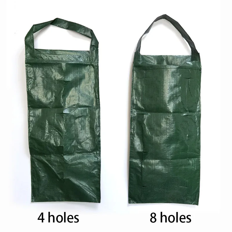 4 8 Pockets Strawberry Planting Bags Garden Plant Grow Bags Hanging Planter Pot Potato Plants Support For Veg Herbs Flowers B3