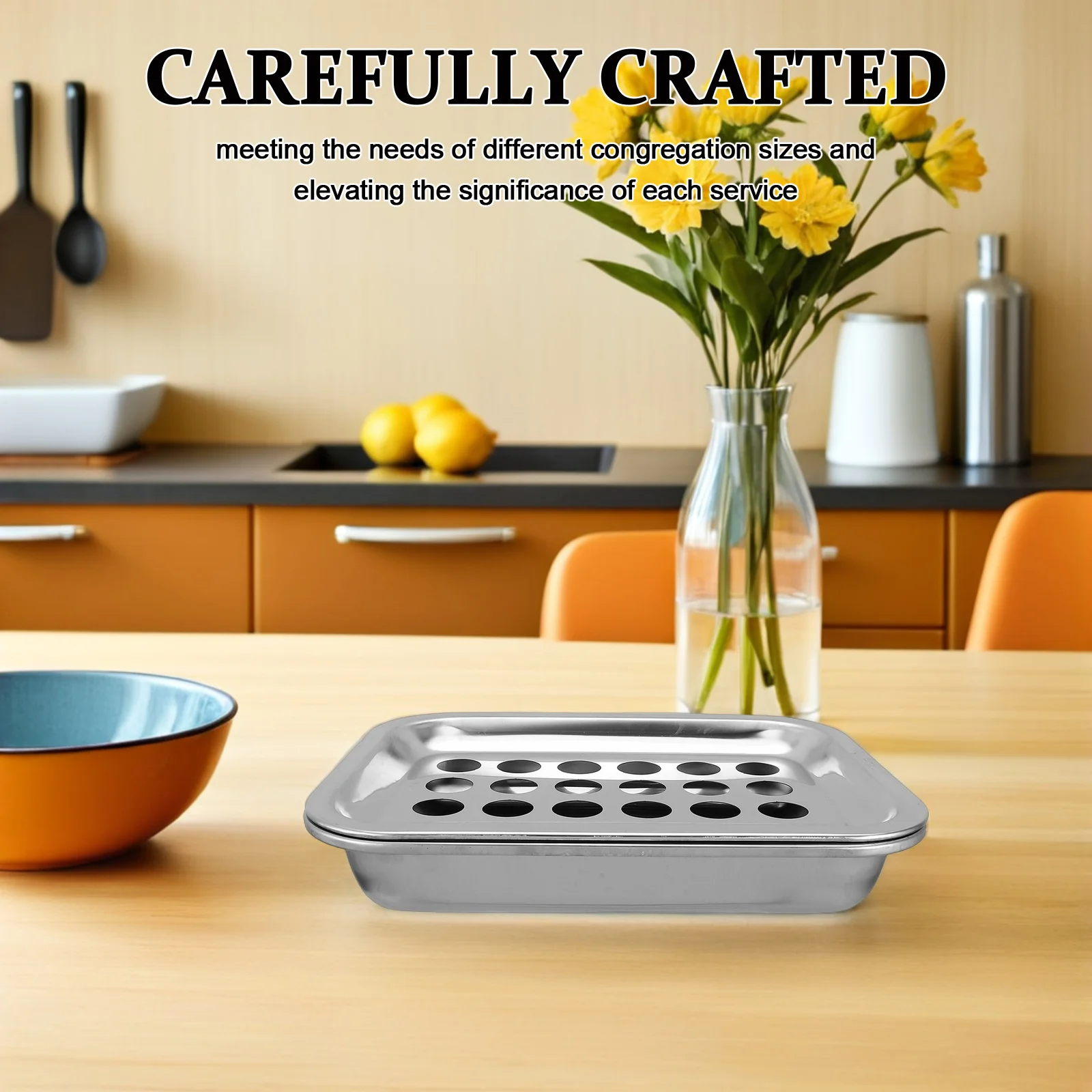 

Religious Communion Cup Tray Finish Metal Sacred Dinnerware for Church Ceremonies Classic Table Accessories