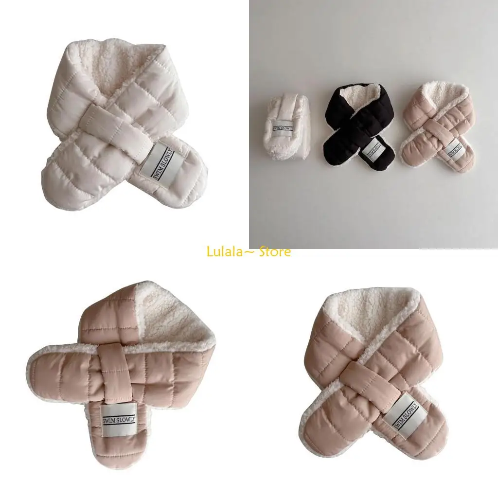 Y4QA Cozy & Scarf Soft Plush Neck Warmer Thick Scarf for Kids & Adults
