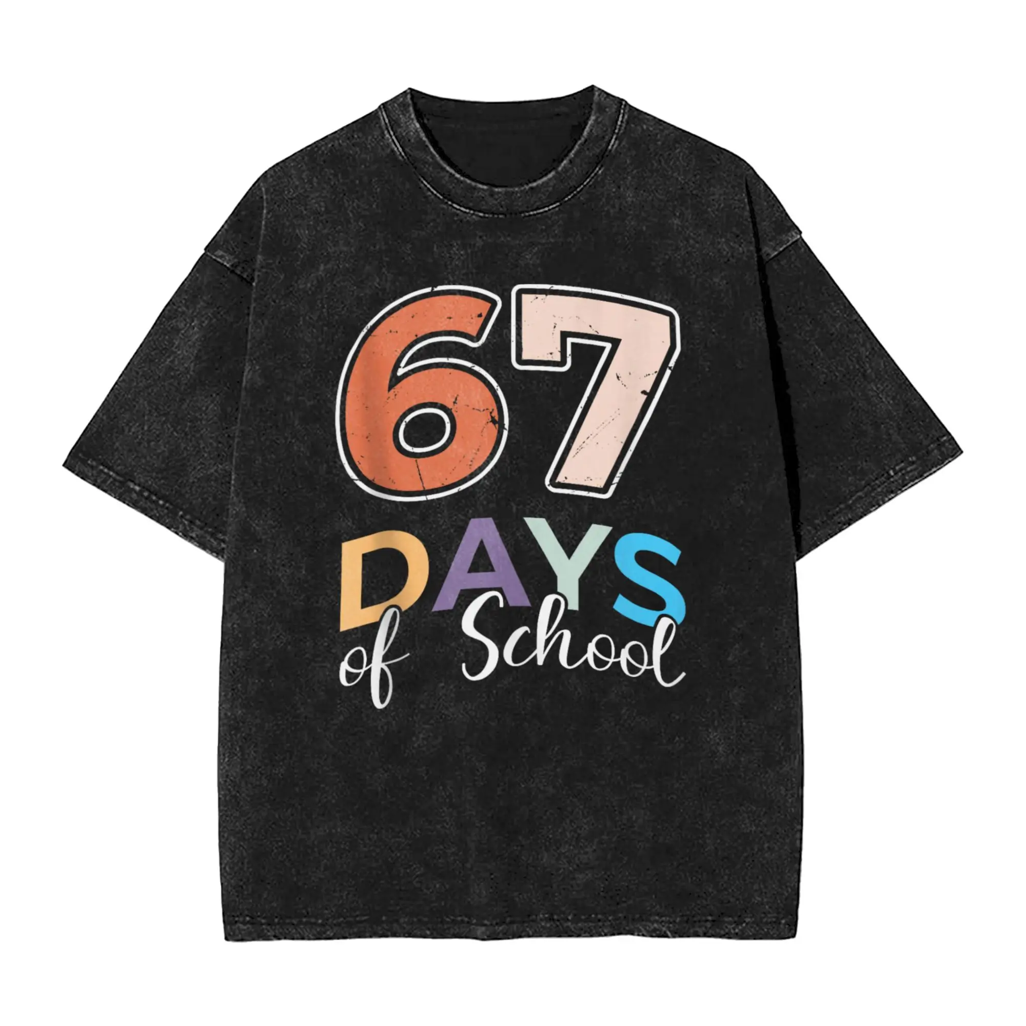 

Men Happy 67th Day of School 67 Days of School T Shirts Top Tees Summer Streetwear Short Sleeve T Shirt O-Neck Harajuku Tshirt