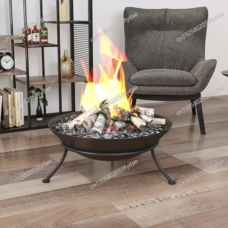 Charcoal Fire Stand 47/60cm Wrought Iron Household Portable Indoor and Outdoor Brazier Bonfire StandA