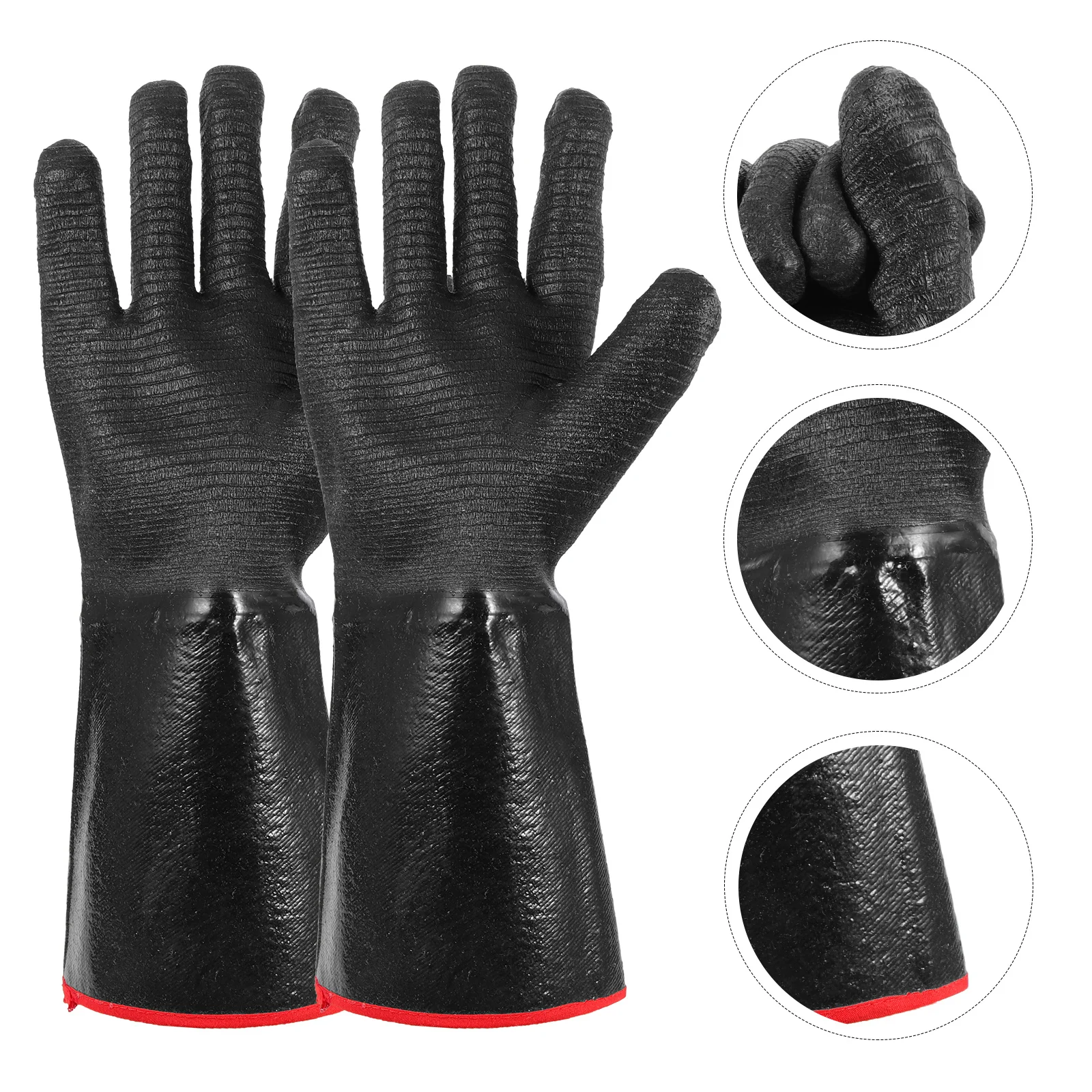 

1 Pair Heat-Resistant Gloves Waterproof Anti-Scalding Hand Protectors For Kitchen Bbq Oven Microwave Grilling Baking Camping