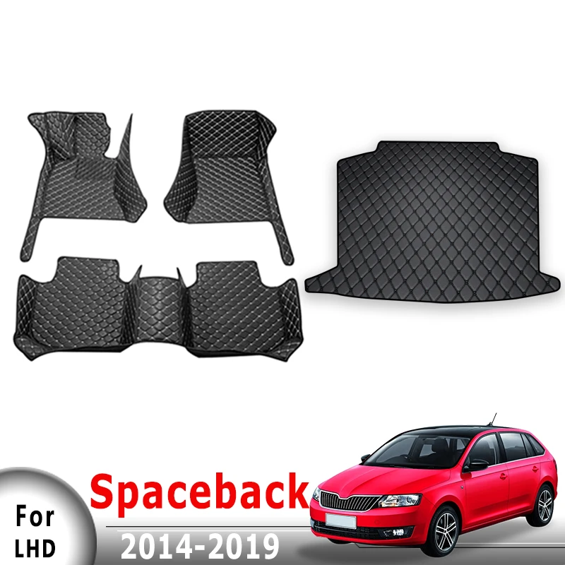 

Автомобильные коврики, ковры в багажник для Skoda Spaceback 2014, 2015, 2016, 2017, 2018, 2019, автомобильные аксессуары для интерьера, водонепроницаемые подушечки для ног