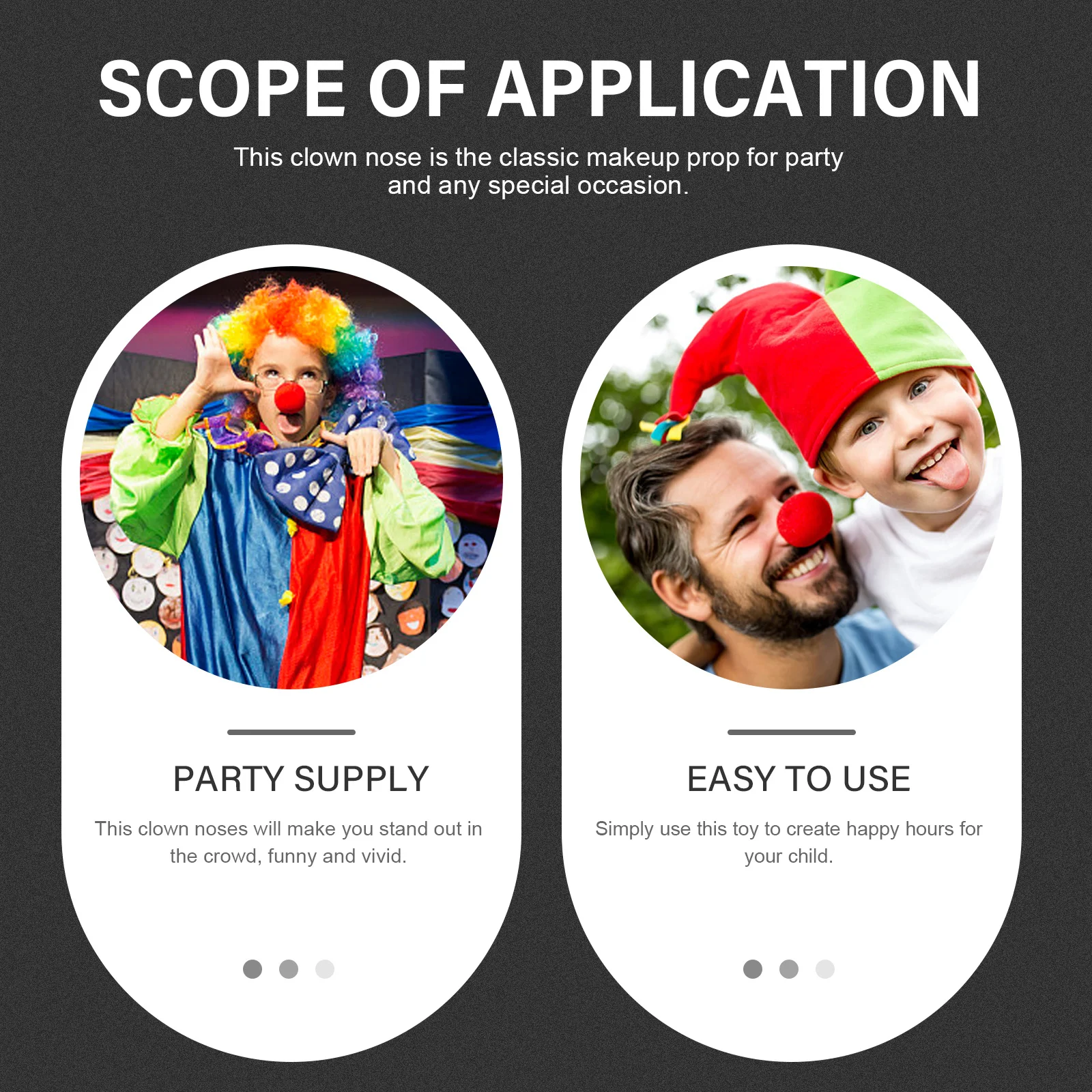 4 قطع من إكسسوار أزياء حفلات المهرج، مادة متينة، سهلة المشبك على دعامة مكياج كلاسيكية لعيد الهالوين وعيد الميلاد