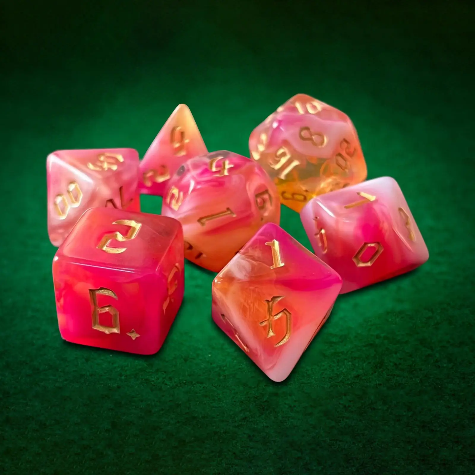 مجموعة نردات متعددة السطوح مزدوجة الألوان دعائم تعليمية متينة من الأكريليك لألعاب الطاولة وتعلم الرياضيات #2