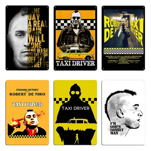 Taxi Driver Travis Bickle New York Design Metallplakett Järnklubb Väggdekor Vardagsrum Plåtskylt Affisch 6 best sales taxichaufför - №5