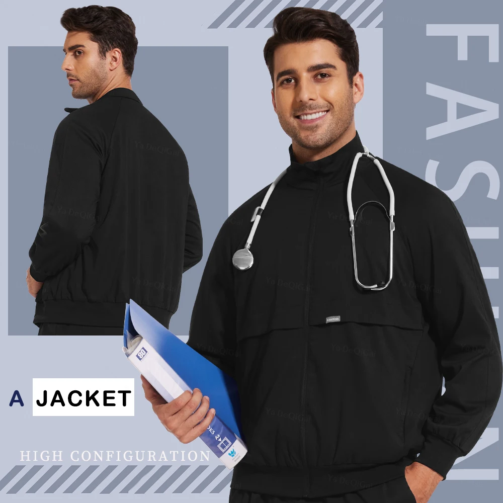 Veste chaude unisexe à manches longues, vêtements de travail cliniques, manteau de travail de laboratoire, uniformes d'infirmière médicale, vêtements d'extérieur d'hiver, pardessus, automne