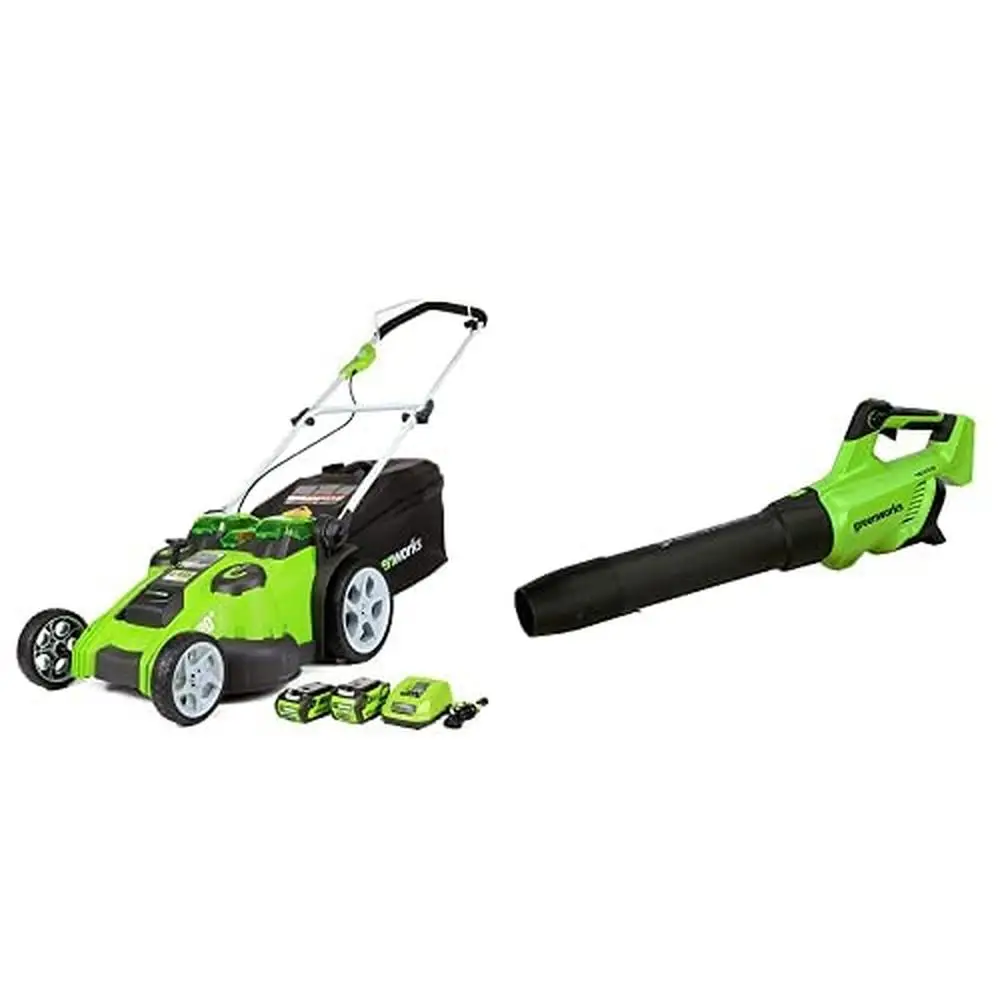 

40V 20" Cordless Electric Lawn Mower Leaf Blower Rust-Resistant Deck Auto Switch Lightweight 120 MPH / 500 CFM 4.0Ah 2.0Ah