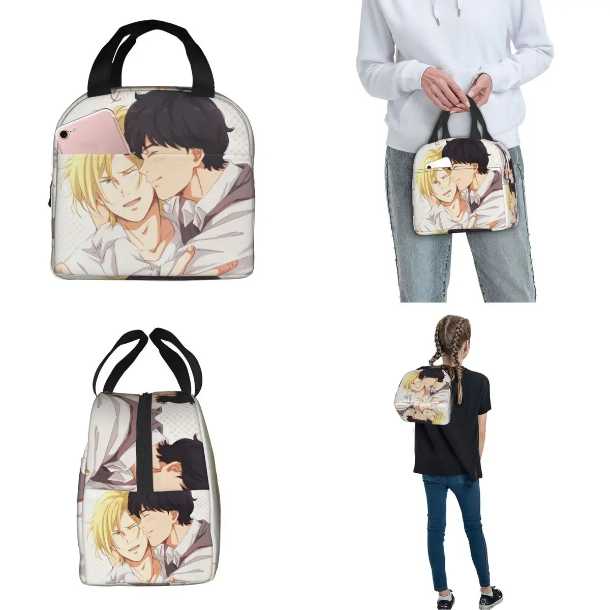 Banana Fish Anime Accessories Insulated Lunch Tote Bag For Picnic Storage Food Boxes Reusable Thermal Cooler Lunch Boxes