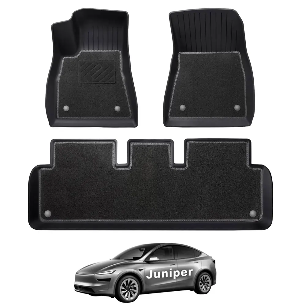 

Для Tesla Model Y Juniper Коврики Двухслойные всепогодные TPE Водонепроницаемые автомобильные напольные коврики на заказ