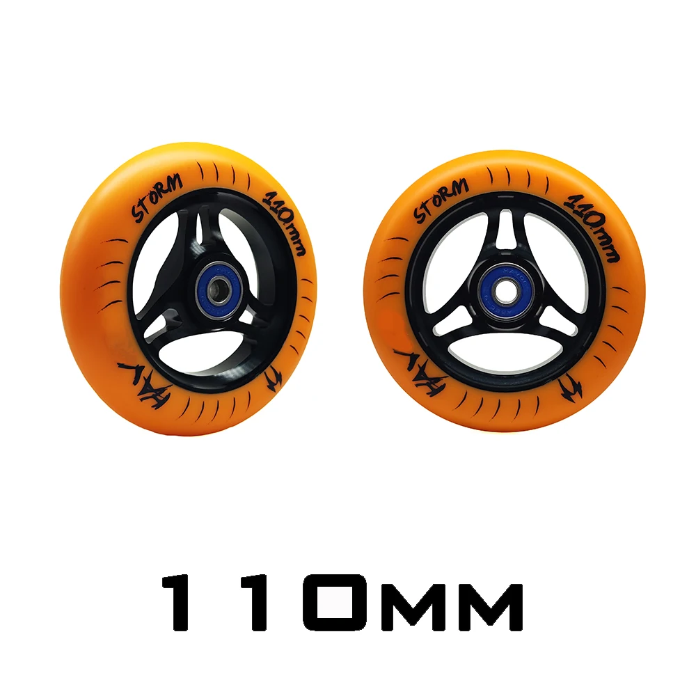 【110mm】 【88A】【2 pieces/set】 branded wheel High precision aluminium alloy Hub inline scooter wheel heavy speed roller with ABEC-9