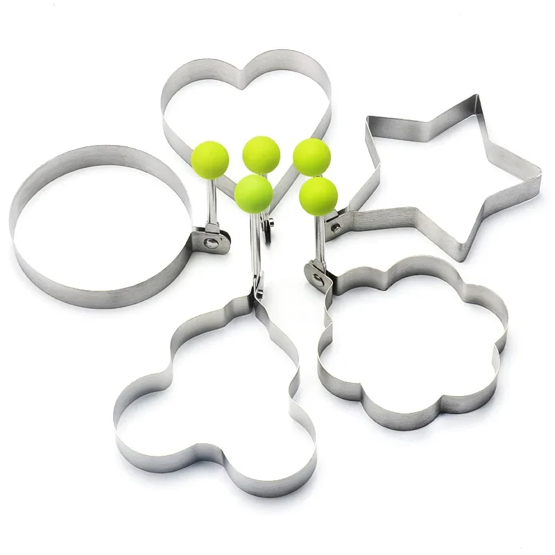 1/2/3/4/5Pcs Egg Ring Shaper  Stainless Steel Scalable Frying Egg Appliance Pancake Mold Pastry Model  Kitchen Frying Tools