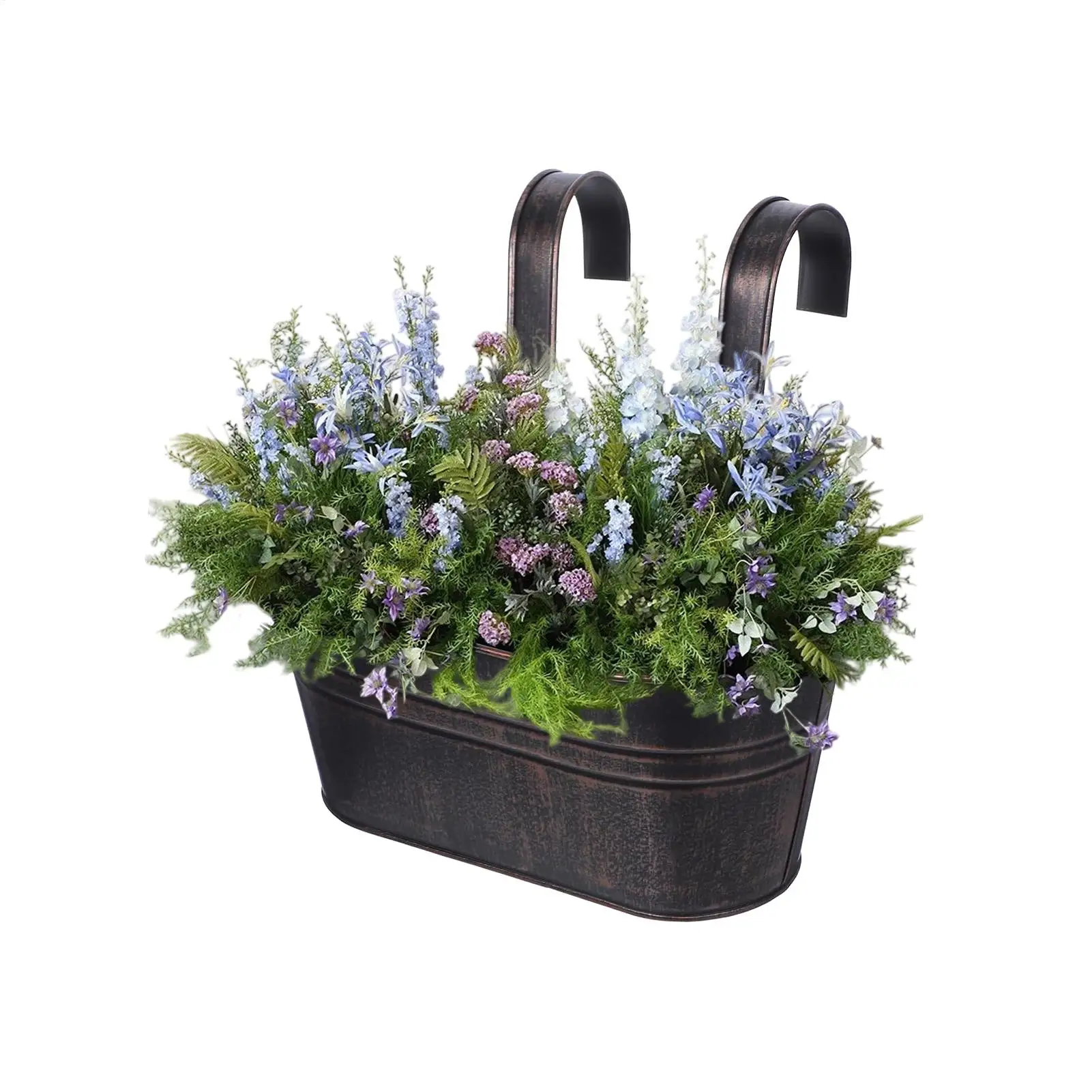 

Fence Pots 3 Pieces Outdoor Flower Pots With Drainage Holes Metal Planter With Detachable Hooks Plant Holder For Fence Balcony