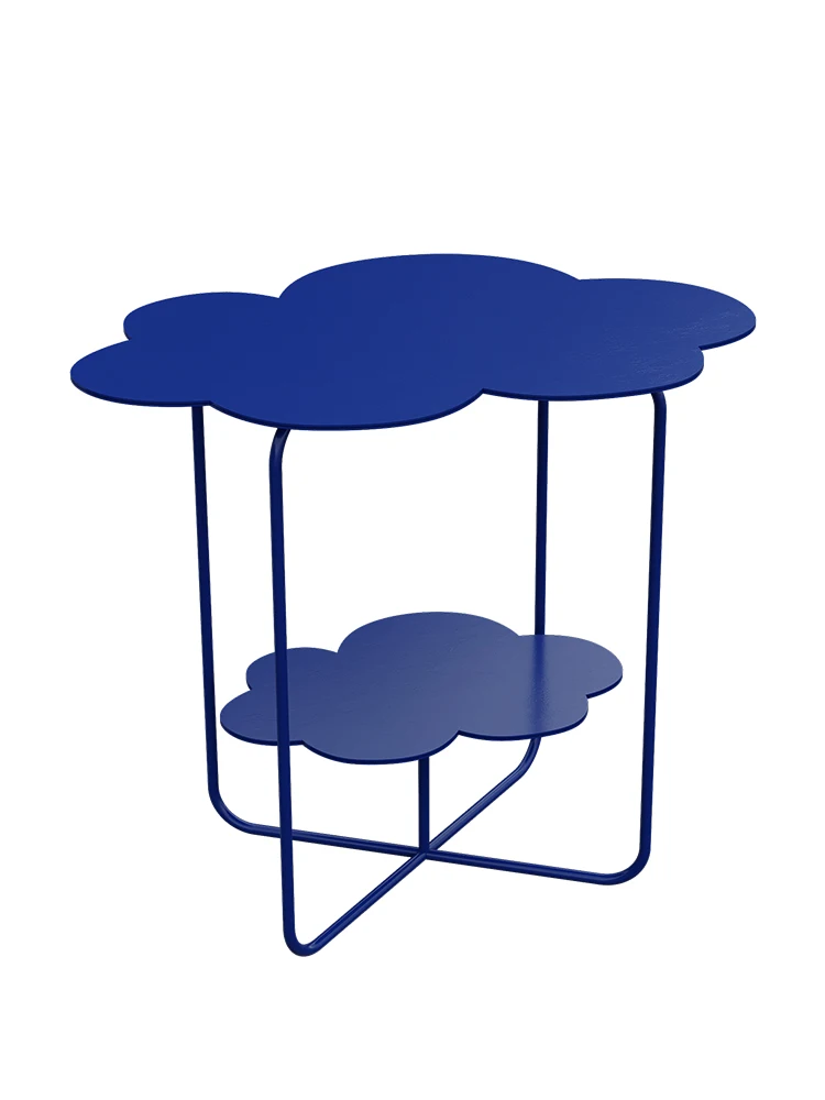 

￥%Iron art minimalist sofa, cloud-shaped side table, modern and simple bedside table, small side table, corner table