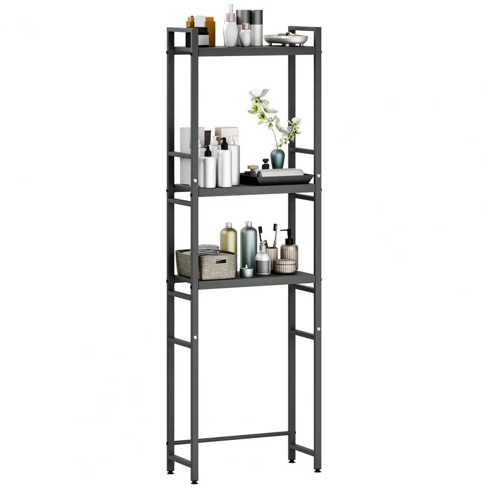 

Over-The-Toilet Storage Rack with Adjustable Shelf Non-Slip Base,Adjustable 3-Tier Freestanding Space Saver Shelves Storage Rack