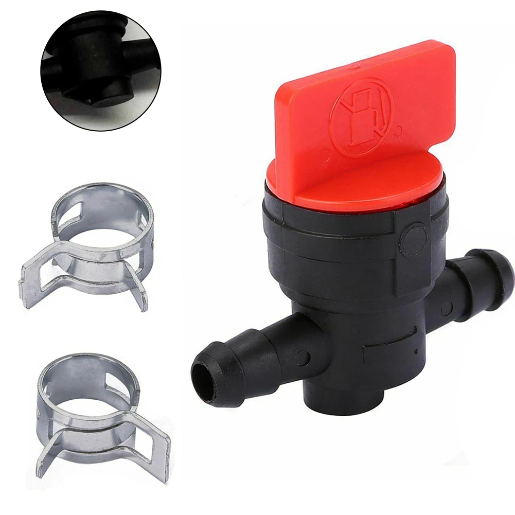 Universal Petrol Tap + 2 Clamps Petrol Diesel For 6-8mm Ø Hose Garden Tools Fixing Lawnmower Motorbike Plastic Petcock/Fuel