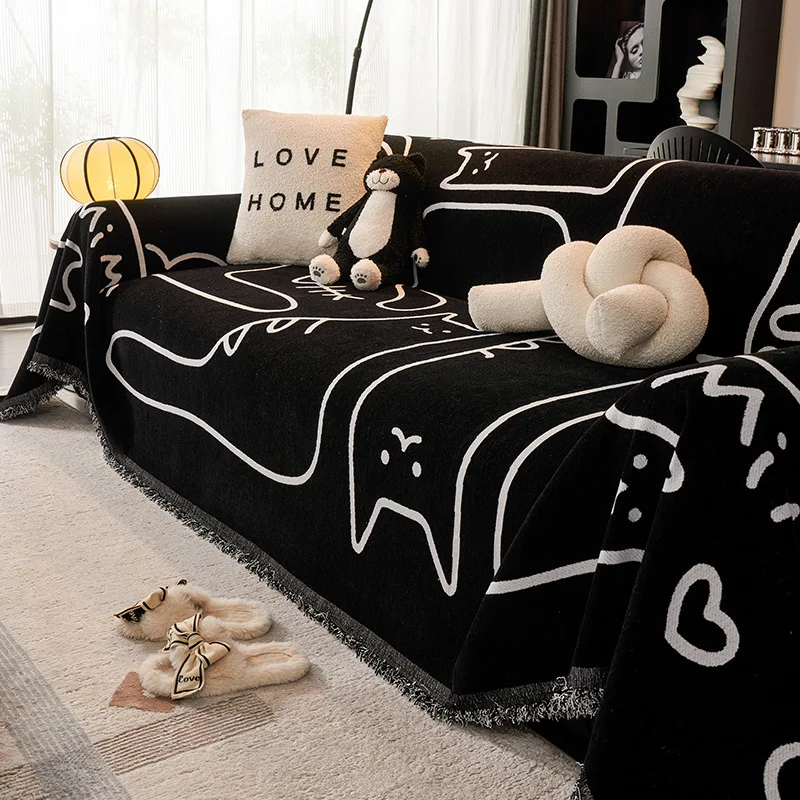 Chenier Sofa Cover Fabric All Season Universal Sofa Towel One Piece Anti Cat Scratch Pad Home Textile Creative and Cute