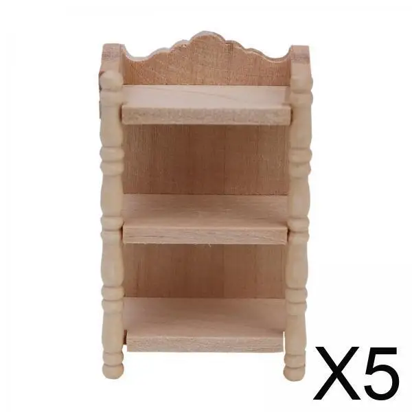 

Деревянный шкаф-витрина ручной работы для кукольного домика, миниатюрный книжный шкаф 1:12, современная мебельная полка для декора гостиной кукольного домика