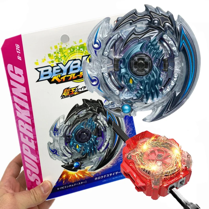 Box Set B-176 Hollow Deathscyther Super King B176 Spinning Top with Spark Launcher Box Kids Toys for Children