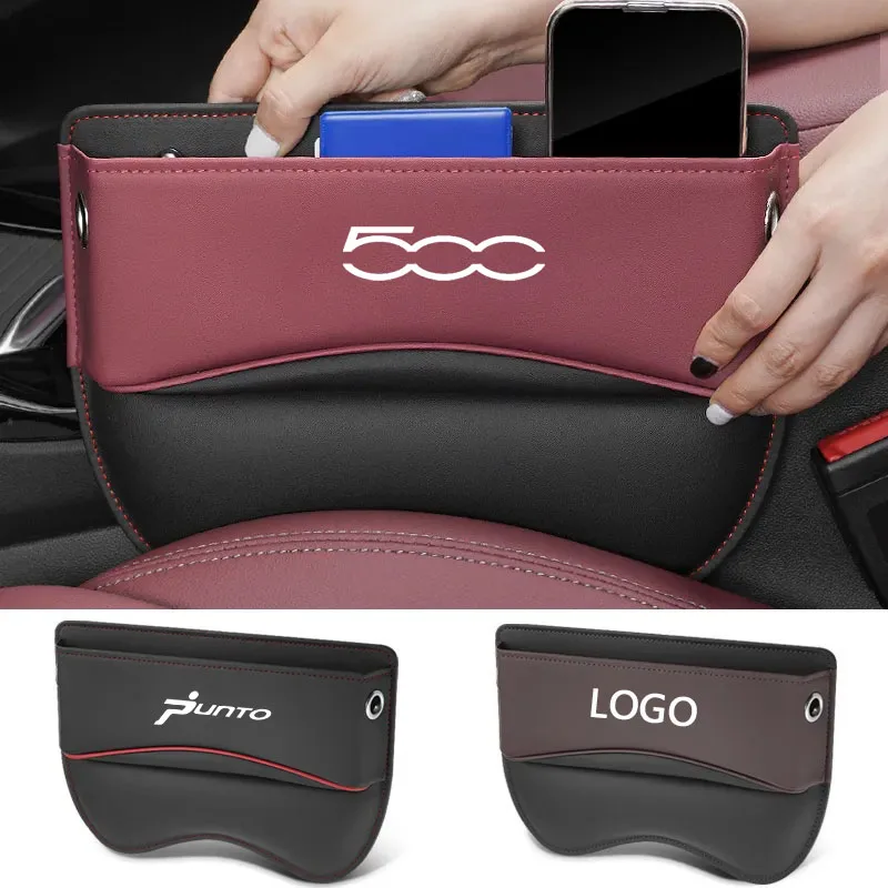 

Car Seat Organizer Leather Crevice Storage tools Box Accessories for Fiat Punto EVO 500 Linea Bravo Coroma car Accessories