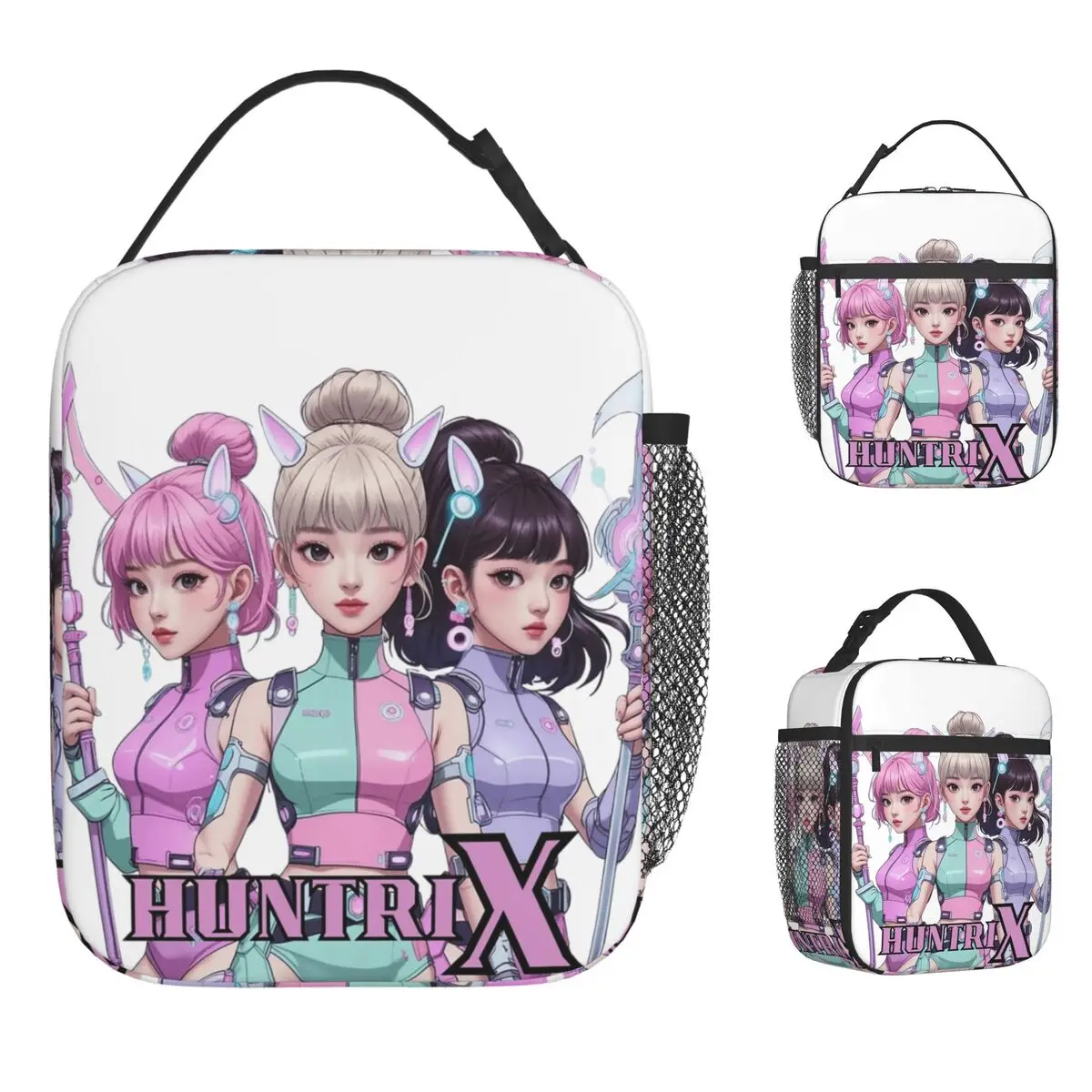

KPop Demon Hunters Huntrix Lunch Bag Outdoor Picnic Lunch Box For Women Funny Designer Thermal Tote Handbags Oxford Cooler Bag