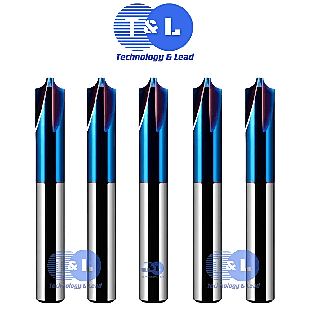 T & L-Interno R Chanfro Fresa, Aço De Tungstênio, Nano Revestimento, Endmill De Arco Circular, Centro De Usinagem CNC, HRC58