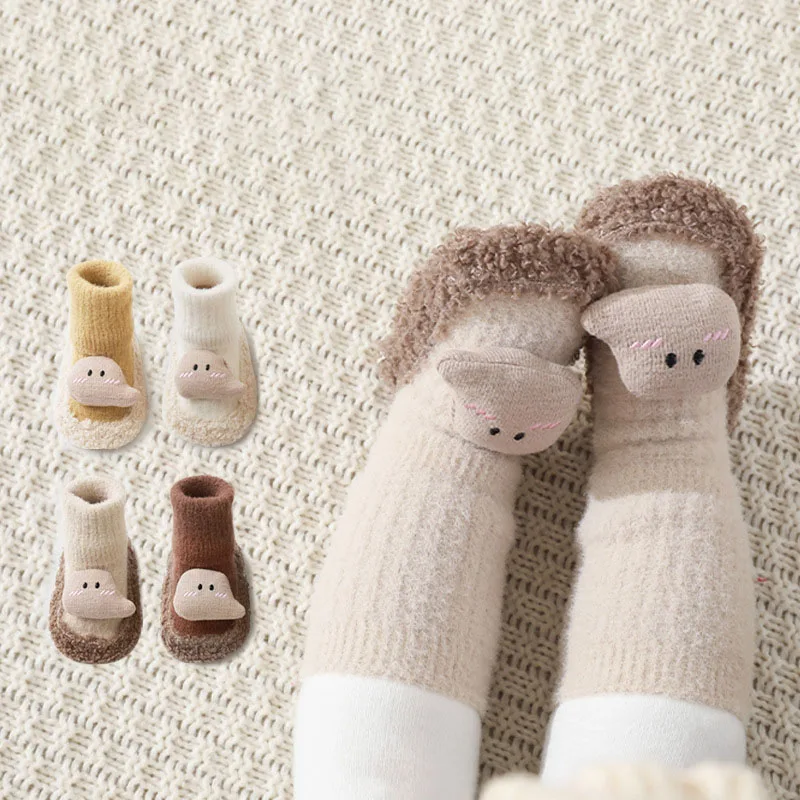 

MILANCEL Winter Baby Floor Socks Infant Cute Cartoon Doll Non-slip Sock Toddler Warm Socks 0-2Y