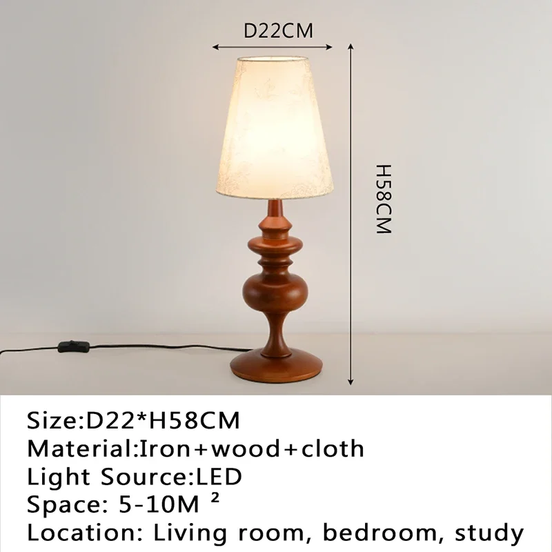 8M Contemporary Table Lamp Retro Creativity Living Room Study Villa Hotel Bedroom LED Bedside Desk Light image 2
