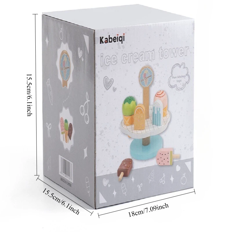 Wooden Kids Afternoon Tea Dessert Tea Set, Parent‑child Interactive Pretend Play Toy, Back‑to‑School Gift