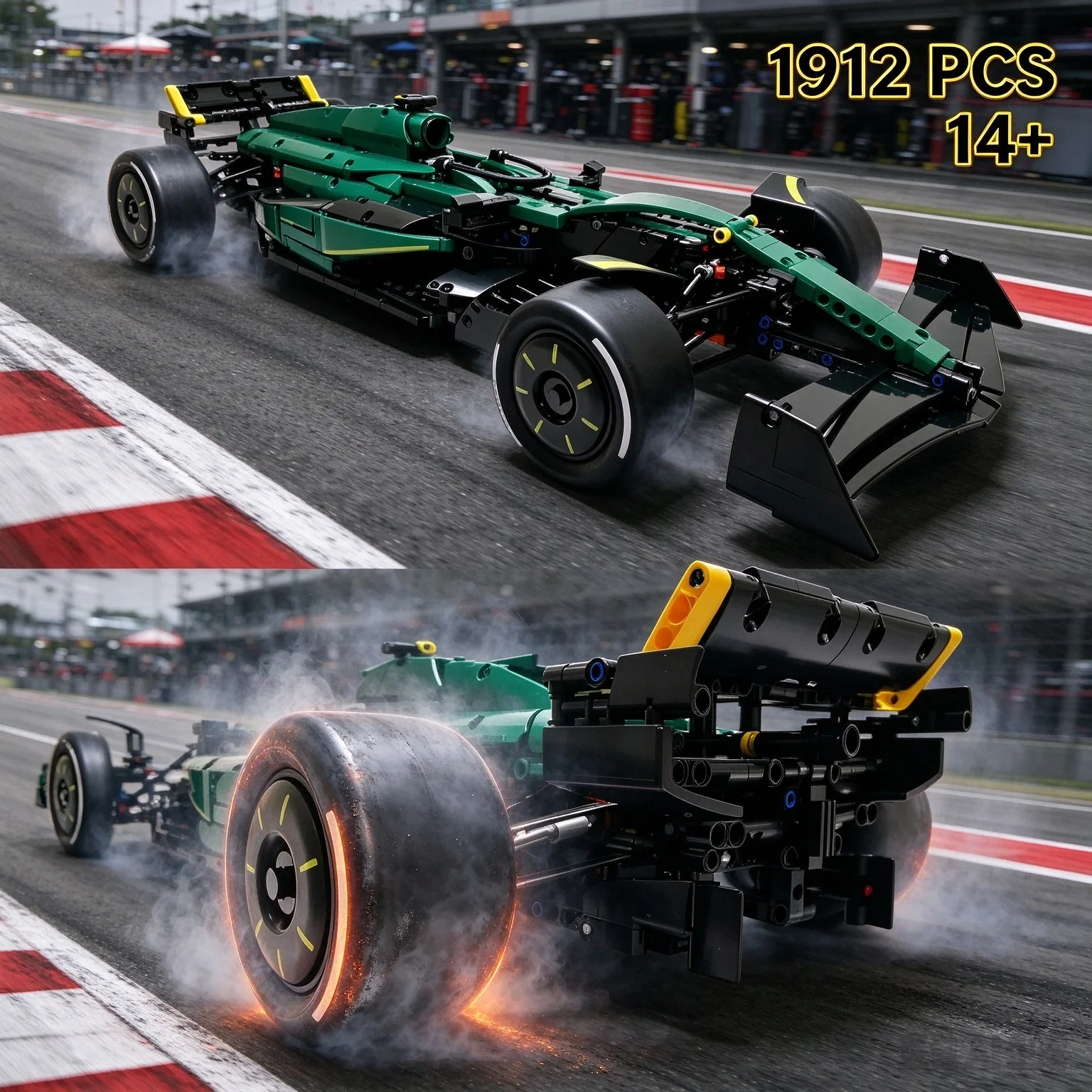 MK6022 1912PCS 1:8 New Technical Speed Building Blocks MOC Sports Car DIY Assembly Model Set Toy Gifts for Adult Decor