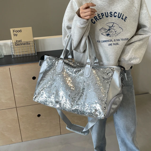 Modna torebka damska z cekinami o dużej pojemności, hit sprzedaży, nowa kolekcja 2026, młodzieżowa torebka damska, podróżna torba crossbody.
