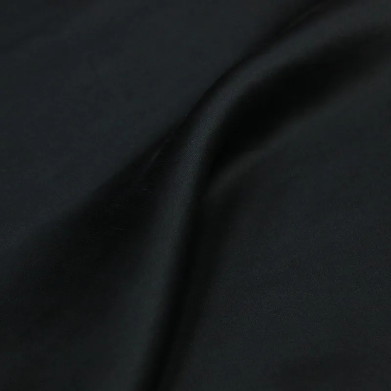 

Silk plain crepe satin fragrant gauze fabric ramie double-sided black full marks clothing designer