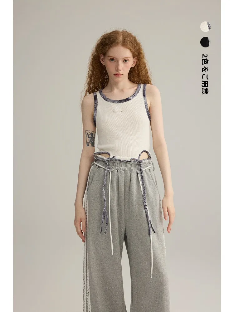 

Женский жилет Thirsomething в стиле ретро с пряными ремнями для девочек, новинка 2025 года, пояс с затягивающимся талией, дизайнерский топ, летняя модная женская одежда...