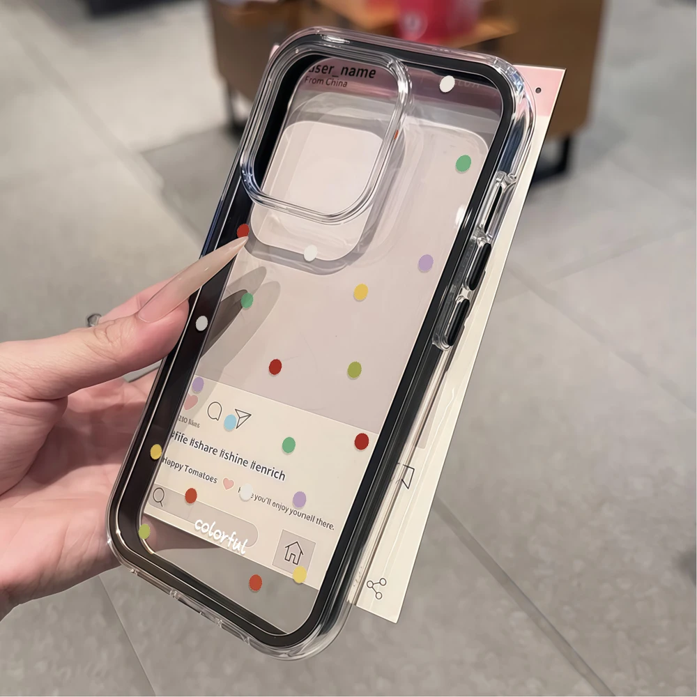 Pastellfarbene, bunte, gepunktete, transparente Handyhülle für Galaxy A57 A37 A55 A54 A36 A35 5G S25 S24 S23 S22 Plus S26 Ultra FE 5G Weiche Hülle – Detail 3