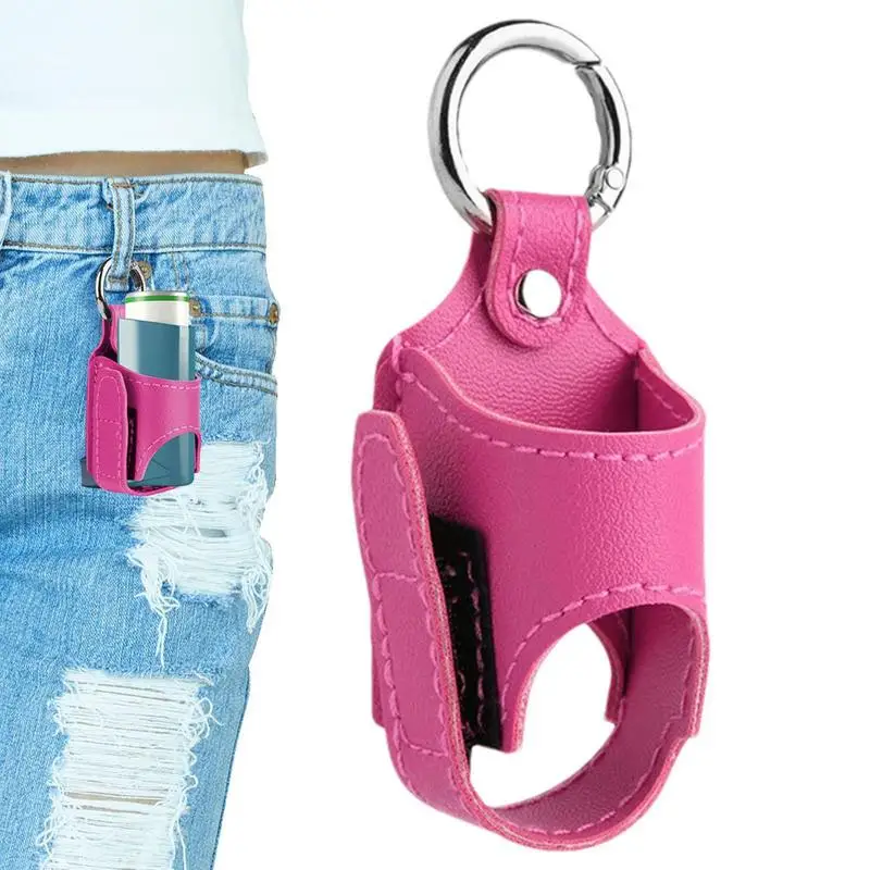 Storage Case For Inhaler With Metal Buckle Waterproof Protective PU Leather Case For Inhaler For Travelling School And Hiking