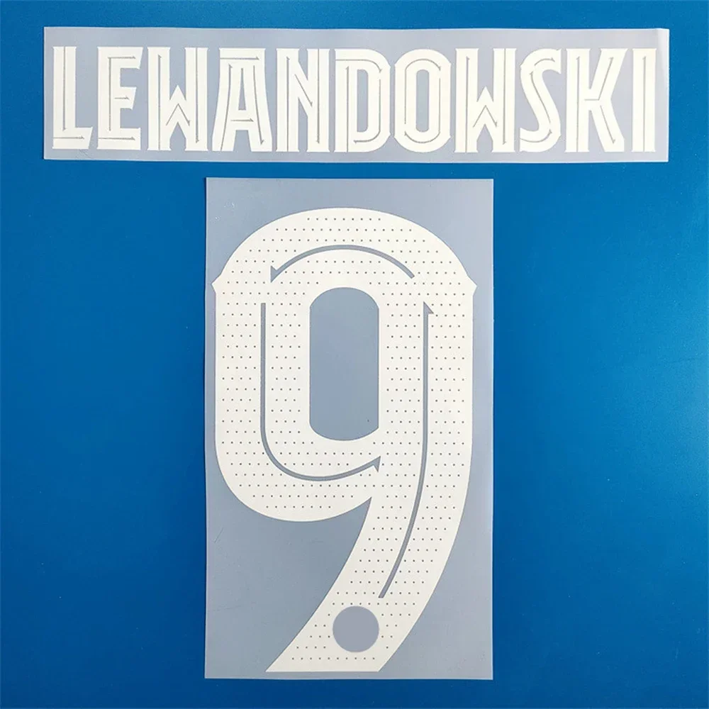 2023 2024 Champions Barce home away Player version GAVI O.DEMBELE LEWANDOWSKI number printing font, Hot stamping patches badges