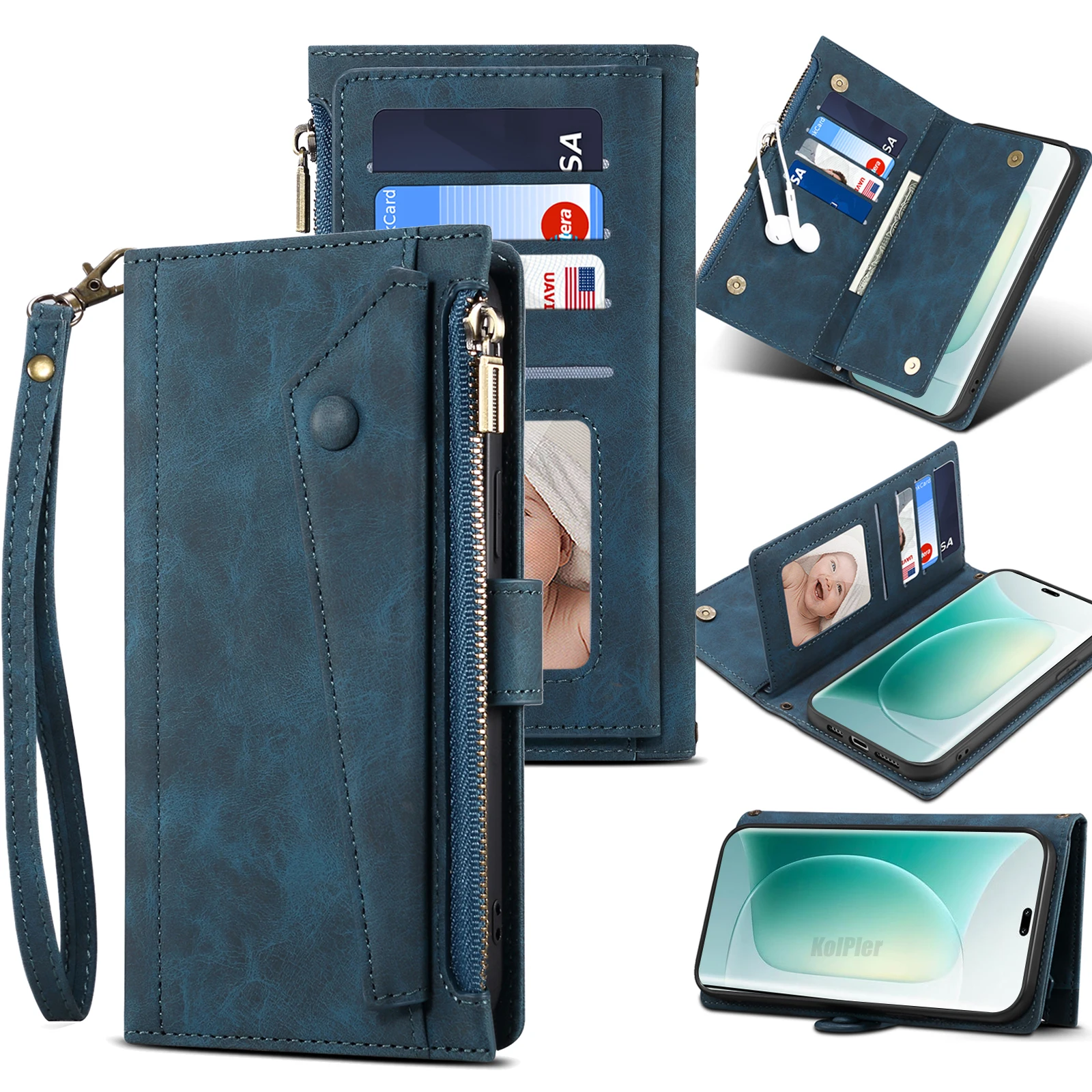 

Новый 9-карточный кожаный флип-чехол на молнии для HONOR 400 PRO HONOR400 2025, чехол-кошелек для мобильного телефона с бесплатной веревочной крышкой