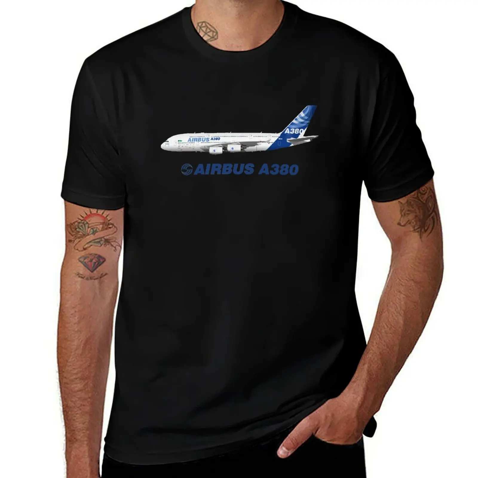 

Illustration of Airbus A380 In House 2010 - Blue Version T-Shirt T-shirts oversize anime shirt shirts graphic tee Men's t-shirts