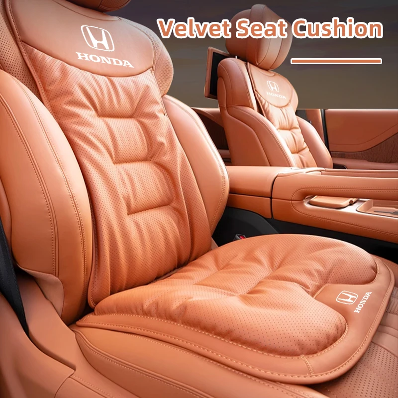 Car Interior Velvet Cushion Winter Nappa Leather Backrest Seat Cover For Honda Civic Accord CRV Fit Jazz Transalp CBR cb500x Ody