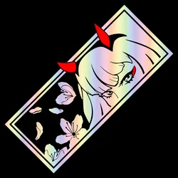 Pegatinas de Anime para parachoques de coche, calcomanías de vinilo JDM, diseño de chica linda, pegatina holográfica impermeable, accesorios de decoración Exterior